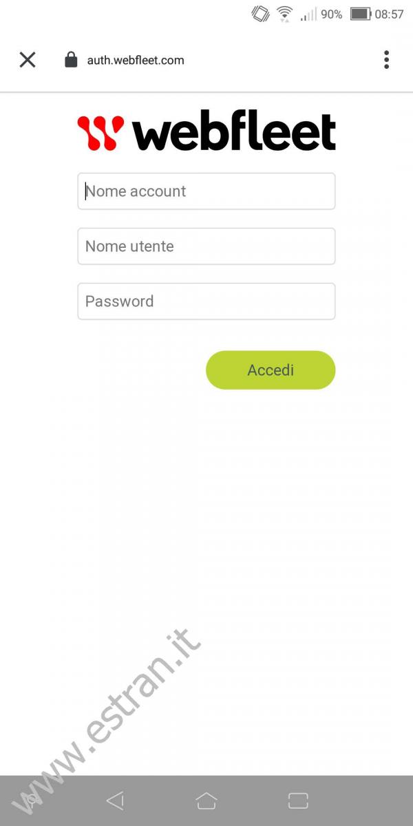 WEBFLEET MOBILE - Android - Login