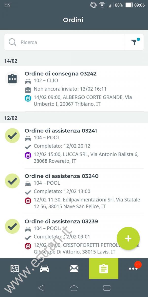 WEBFLEET MOBILE - Android - Ordini